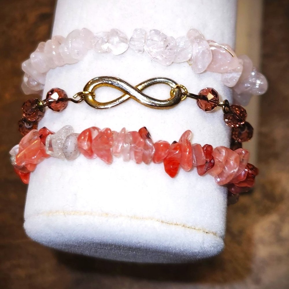 Rose Quartz Bracelet Trio